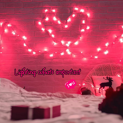 Christmas Pink Mini String Lights, 100 Count 25 Feet Waterproof Fairy Lights for Indoor Outdoor Decoration