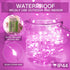 33ft 100 suddus Pink Fairy Lights Battery Operated Outdoor Waterproof, Led String Lights with Remote, Twinkle Lights