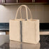 KAF Home Jute Market Tote Bag with Handles, Triple Stripe
