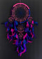 OMA Dream Catcher with Traditional Tie Dye Colors, Pink, Blue & Purple Feathers, 8.5" Diameter & 30" Long