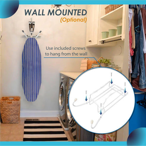 Over The Door Iron Board Caddy - Storage Organizer for Iron and Ironing Board, Fits Y Leg Ironing Board