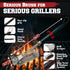 '+2 KITCHEN PERFECTION GrillSaver - Safe BBQ Grill Brush for Outdoor Grill with Replaceable Cleaning Head -Heavy-Duty