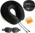 Aeris Memory Foam Travel Pillow for Airplanes - Best Neck Pillow for Long Flights with Carry Bag, Ear Plugs, Eye Mask