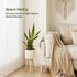 Bamworld Single Plant Holder for Indoor Plants Metal Planter Stand Wooden Leg White Plant Stand Indoor Flower Pot Stand