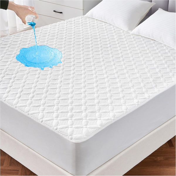 KUTUU California King Mattress Protector, Soft Breathable Waterproof Cal King Mattress Pad Cover,
