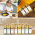 TESUNMU Label4oz CabinetDrawerRack(24) Gold Spice Jars with Seasoning Containers, Glass Spice Bottles with Shaker