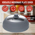 Magnetic Collapsible Microwave Cover, Large 11.8" Tempered Glass & Silicone Lid, Heat Resistant Splatter Guard