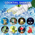 4 pcs Clear Cocktail Shaker Set, 2 pcs Plastic Bar Shaker with 2 pcs Plastic Double Measuring Jigger