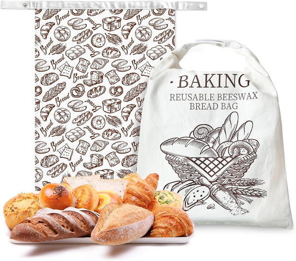 Reusable Beeswax Bread Bags,Beeswax Lined Bread Bags for Sourdough