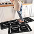 Set 2 17"x47"+17"x30" Black Kitchen Rug PCS | Non-Slip Waterproof Stain-Resistant Floor Mats | Farmhouse Style Mats