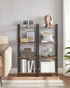 VASAGLE 4-Tier Tall Bookshelf, Industrial Style Bookcase with Steel Frame for Living Room, Home Office, Rustic Brown