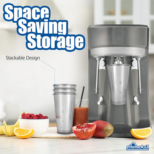 EHOMEA2Z Malt Cup Stainless Steel Ice Cream Milkshake Commercial Grade, 30 oz