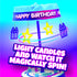 BEST PARTY EVER! Spincredible Candle, Reusable Singing Candle-Powered Spinning Cake Topper, Fits Any Size Cake