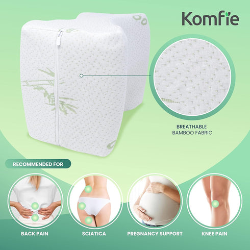 2-Pack Washable Replacement Knee Pillow Covers - Soft Cooling Breathable Leg Pillowcases for Universal Fit