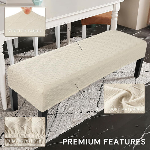 SearchI Waterproof Dining Bench Cover, Stretch Washable Bench Covers Slipcover, Rectangle Benches Seat Covers