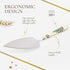 Christmas Tree Cake Server Portmeirion, 10-Inch Stainless Steel Cake Knife with Fine Porcelain Handle, Holiday Dessert