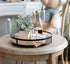 12in Defined Deco Decorative Tray-Round Serving Tray with Metal Handle-Decorative Trays for Home Decor,Living Room