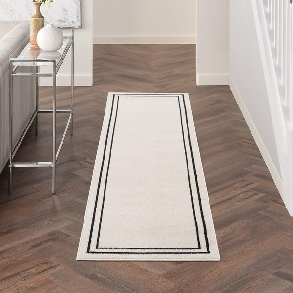 Nourison Home Nourison Essentials Ivory/Black 2' x 6' Area Rug - Easy