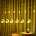 138 8 Dazzle Bright Moon Star and Fairy Tale Castle String Lights, LED Muslim Curtain Fairy String Lights, Lighting