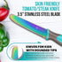 Kids Tomato Steak Knife Set (Aqua) - 2pcs, Skin Friendly Serrated Edge Stainless Steel for Real Cooking