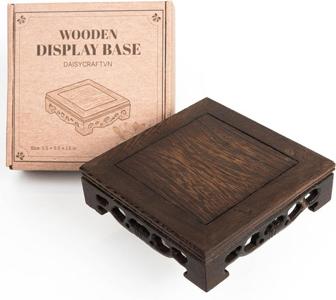 Wooden Display Square Stand Base 5.5"5.5" Wood Plant Stand, Pedestal Stand, Tabletop