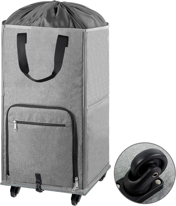 Laundry Hamper with Wheels, Bukere Large Rolling Laundry Basket with 4 Casters