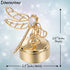 24K Matashi Gold Plated Music Box Plays You Are My Sunshine Crystal Dragonfly Tabletop Showpiece Elegant Gift