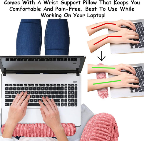Homie Reading Pillow with Reading Light and Wrist Support, Has Arm Rests, and Back Support for Bed Rest, Lounging