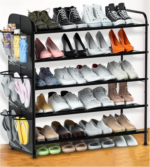 Housen Solutions 5 Tier Shoe Rack for Closet, Metal Organizer with Storage for 20-25 Pairs, Front Door Entrance,