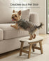 9.8 15.4 11.8 Inches, Summer ULSF052LF01 SONGMICS Foot Stool Ottoman, Padded Foot Rest Under Desk with Solid Wood