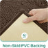 HOMEIDEAS Bathroom Rugs Set - 2 Pieces Ultra Soft Non Slip Absorbent Chenille Bath Mat Set (Brown)