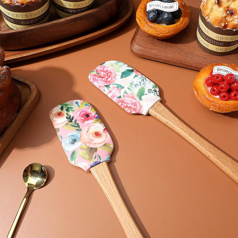 2pcs Cake Cream Spatula, Silicone Cake Scrapers for Kitchen, Reusable Butter Scrapers, Professional Baking Tools