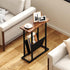 Yusong Narrow Side Table for Small Spaces, Small End Table with Magazine Holder, Skinny Slim Little Thin Table