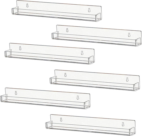 IEEK 6 PCS Acrylic Invisible Floating Bookshelf for Kids Room,15 inch Modern