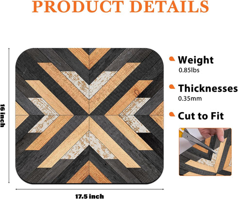 Boho Western Dish Drying Mat, 16x17.5 Inch Southwestern Aztec Tribal Absorbent Kitchen Counter Mat, Coffee Maker Drainer