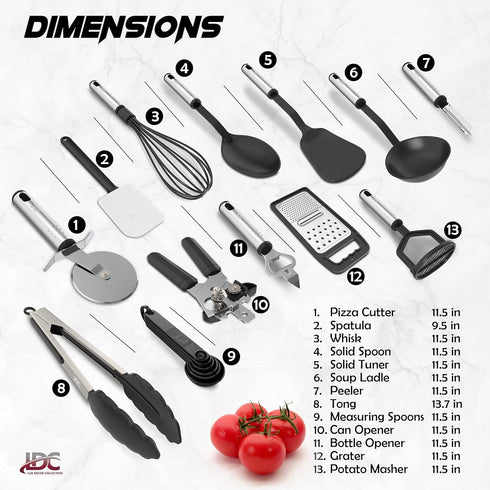 LDC Lux Decor Kitchen Utensils Set, 23 Pieces Kitchen Utensils, Non-Stick and Heat Resistant Cooking Utensils Set, Useful Kitchen Tools and Gadgets by LDC LUX DECOR COLLECTION