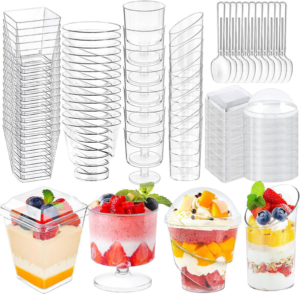 LifeIdeas 380 Pack Mini Dessert Cups with Spoons and lids, 5 oz