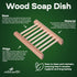 1 pack rebEarth Wood Soap Bar Dish Holder Handcrafted Stylish Square Tray | Self Draining | Keep Soap Dry | Shower