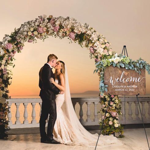 Easel Stand for Display,RRFTOK 63'' instant easel, foldable portable ground easel for wedding banner and poster display stand, tabletop easel display metal tripod with Portable Bag. by RRFTOK