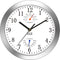 HITO 10 Inch Silent Wall Clock, Battery Operated, Non-Ticking, Glass Cover, Silver Aluminum Frame, Home Decor