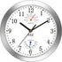 HITO 10 Inch Silent Wall Clock, Battery Operated, Non-Ticking, Glass Cover, Silver Aluminum Frame, Home Decor
