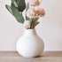 Carrot's Den White Round Vase - Minimalist Nordic, Japandi, Mid Century Modern Home Decor | Table Centerpiece, Wedding