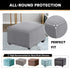 PrinceDeco Stretch Ottoman Cover Ottoman Slipcovers Square for Living Room Foot Stool Stretch Covers to Fit Ottoman