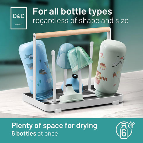 D&D Living All-in-One Bottle Holder for SodaStream - Drying Rack for Bottles of All Kinds: Duo, Crystal, Easy, Drinking