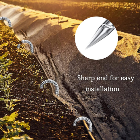 12 Inch, 20 Pack Ground Stakes Yard Camping Stakes J Shaped Rebar Heavy Duty for Garden Dog Fence Inflatable Camping
