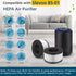 BS-01 True HEPA H13 Replacement Filter for Slevoo BS-01 Air Purifier, 3-in-1 HEPA Filter Replacement (2 PACK)