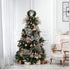 CristBest 24 Pack Christmas Tree Ornaments - Artificial Flowers Glitter Berry Stems Christmas Floral Picks Branches