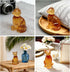 Amber Cat Figurines Statue Decor Cat Memoial Gifts for Cat Lovers Mom Women,Knick Knacks for Shelf, Bookshelf