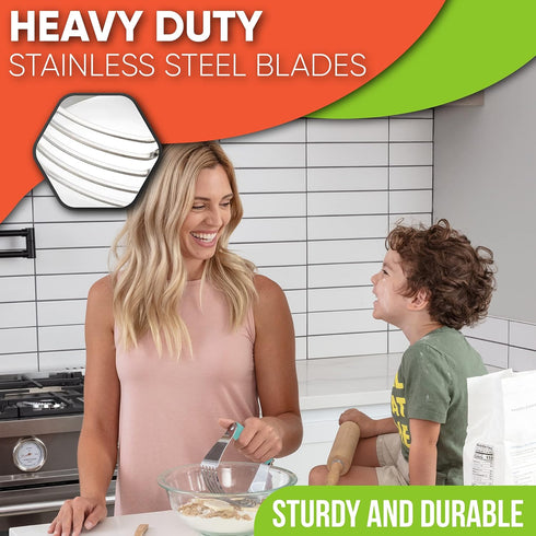 Spring Chef Stainless Steel Large Dough Blender for Baking, Professional Manual Cutter Tool, Dishwasher Safe