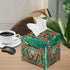 Waterproof Square Butterfly Rose Print Tissue Case Cover, Foldable Kleenex Box for Home Office, Green